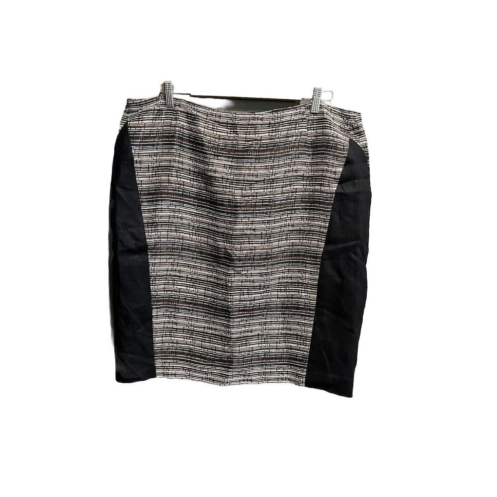 Lafayette 148 Black Multicolor Stripe Women's Pencil Skirt‎ Size 18